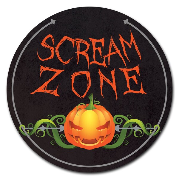 Scream Zone Circle Corrugated Plastic Sign